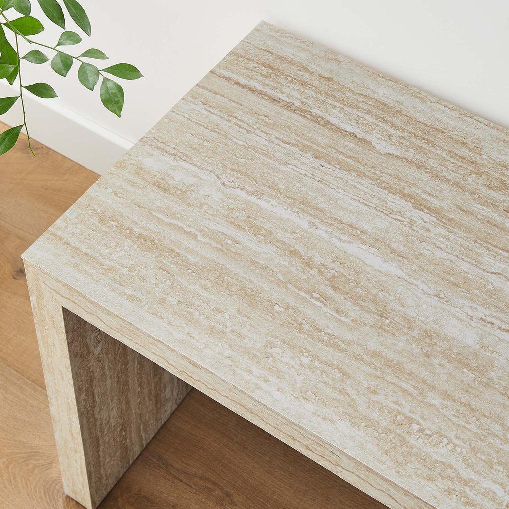Modway Mirella 53.5” Faux Travertine Bench FredCo
