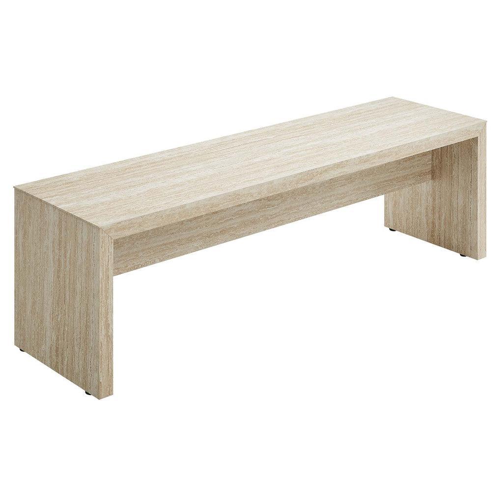 Modway Mirella 62" Faux Travertine Long Bench FredCo