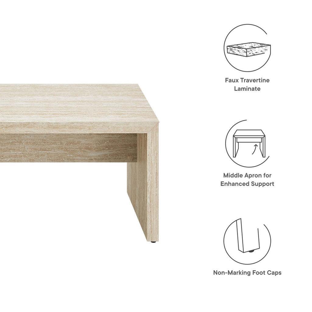 Modway Mirella 62" Faux Travertine Long Bench FredCo