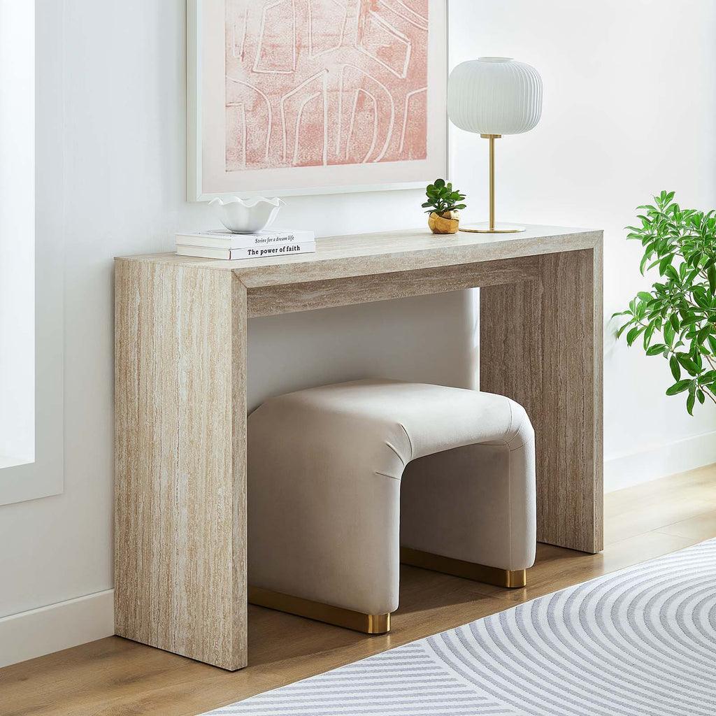 Modway Mirella Faux Travertine Console Table FredCo