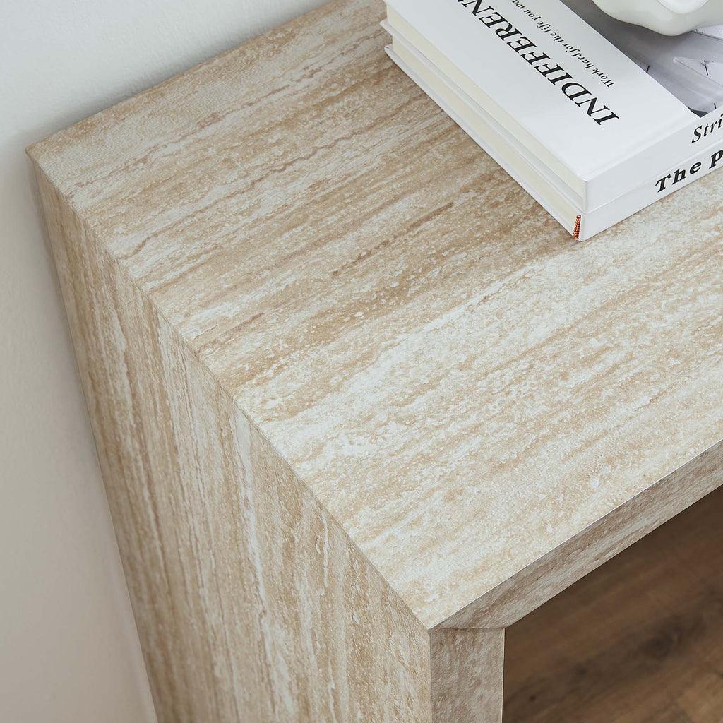 Modway Mirella Faux Travertine Console Table FredCo