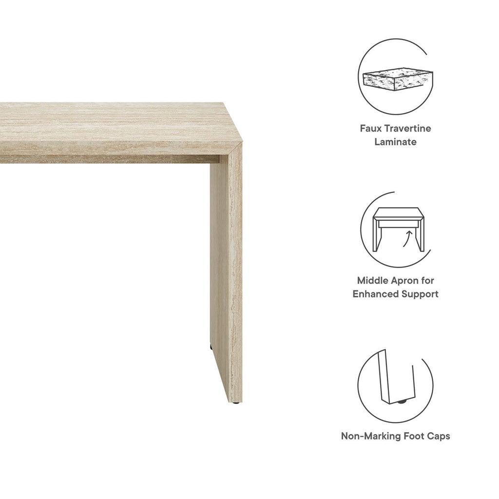 Modway Mirella Faux Travertine Console Table FredCo