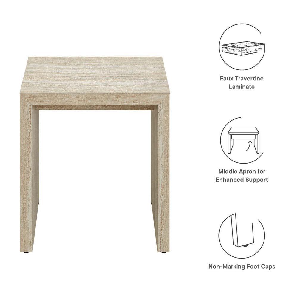 Modway Mirella Faux Travertine Side Table FredCo