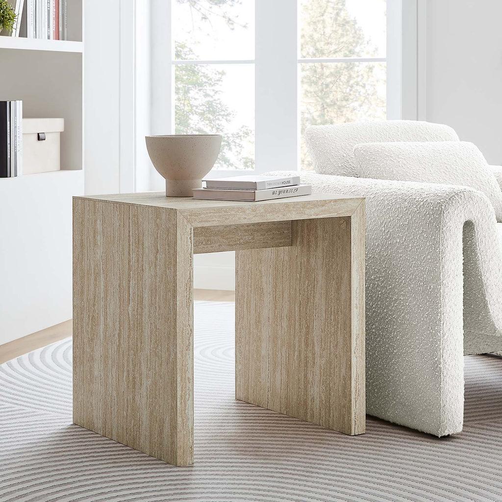 Modway Mirella Faux Travertine Side Table FredCo