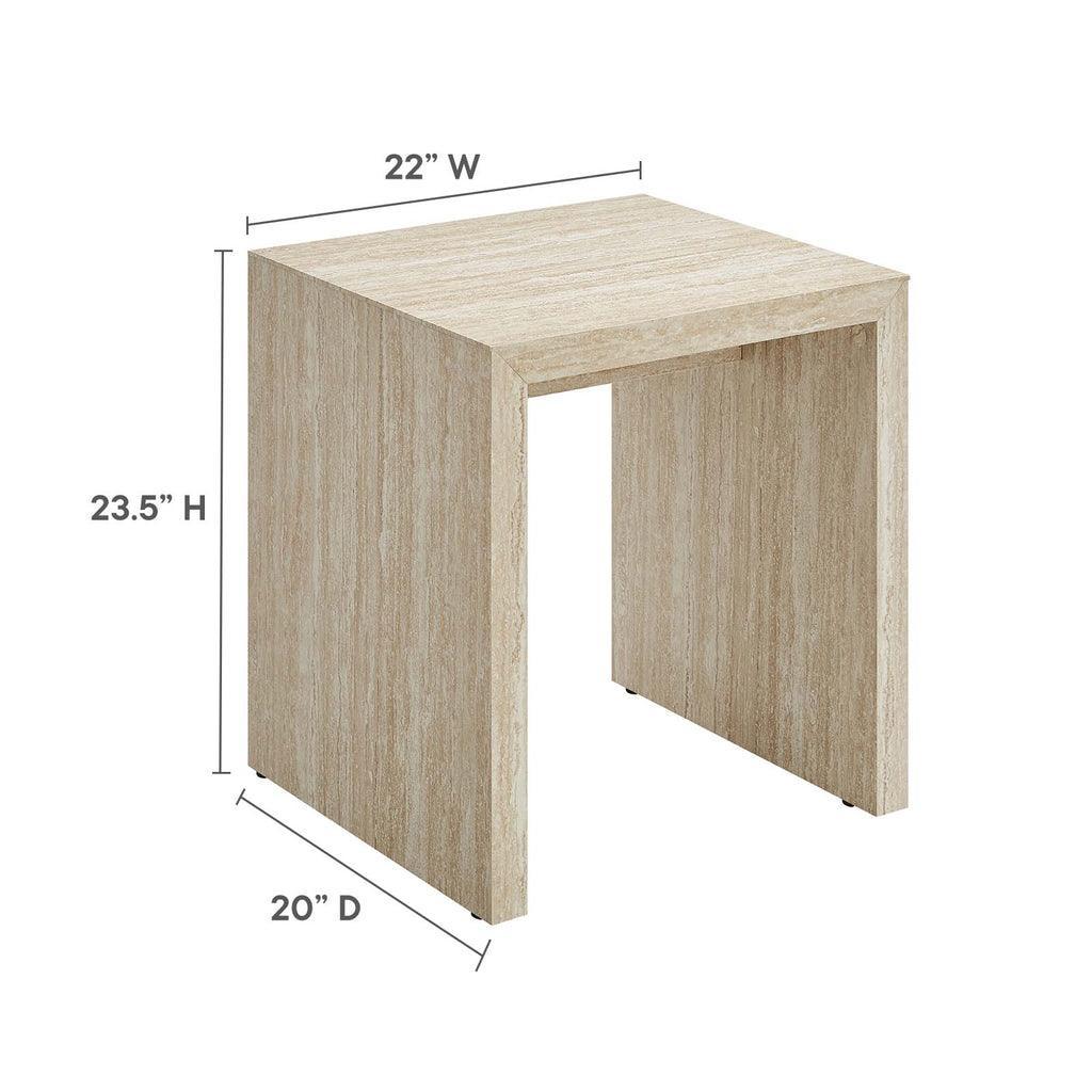 Modway Mirella Faux Travertine Side Table FredCo