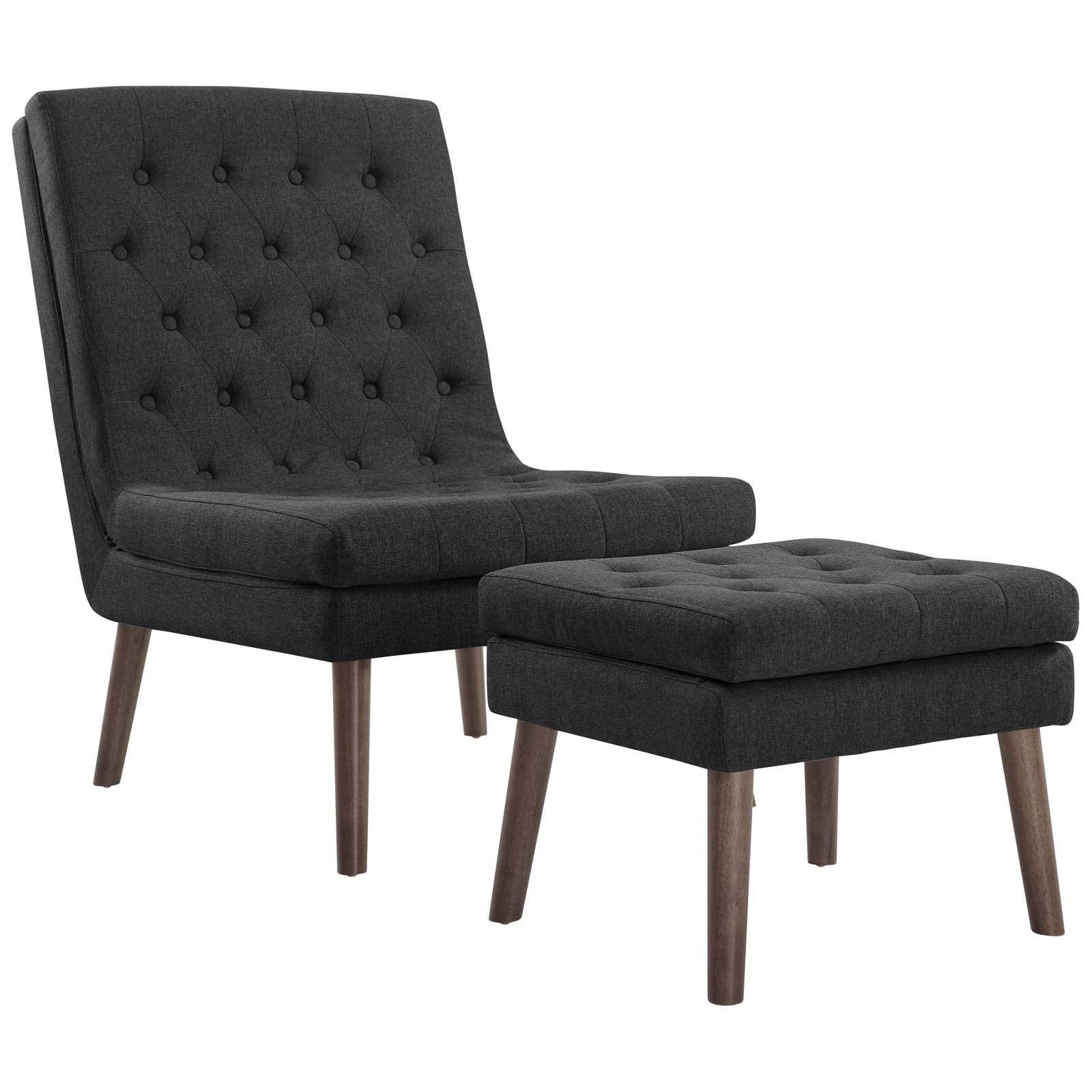 Modway Modify Upholstered Lounge Chair and Ottoman FredCo