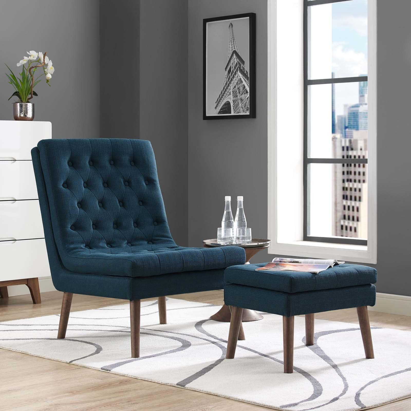Modway Modify Upholstered Lounge Chair and Ottoman FredCo