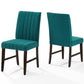 Modway Motivate Channel Tufted Upholstered Fabric Dining Chair Set of 2 FredCo