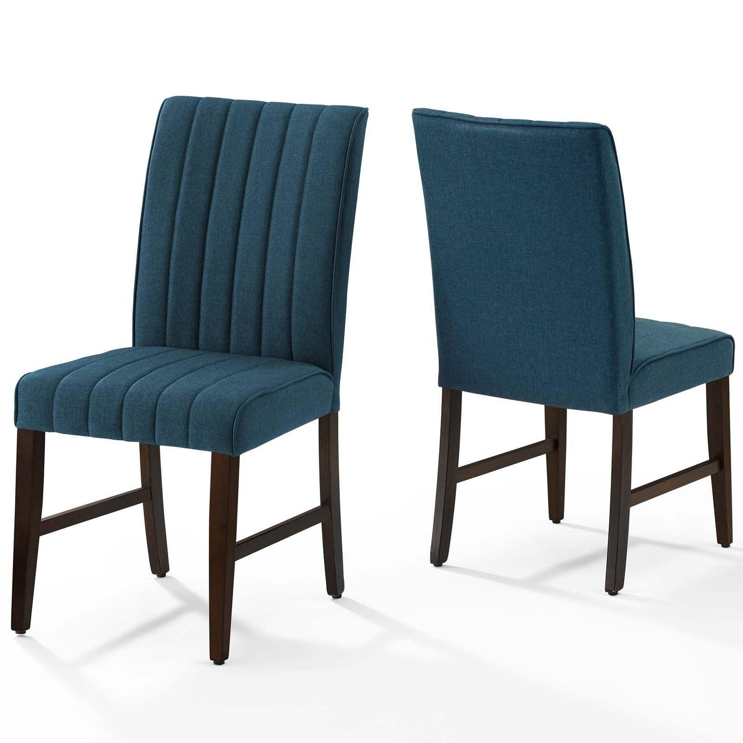 Modway Motivate Channel Tufted Upholstered Fabric Dining Chair Set of 2 FredCo