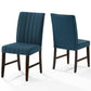 Modway Motivate Channel Tufted Upholstered Fabric Dining Chair Set of 2 FredCo