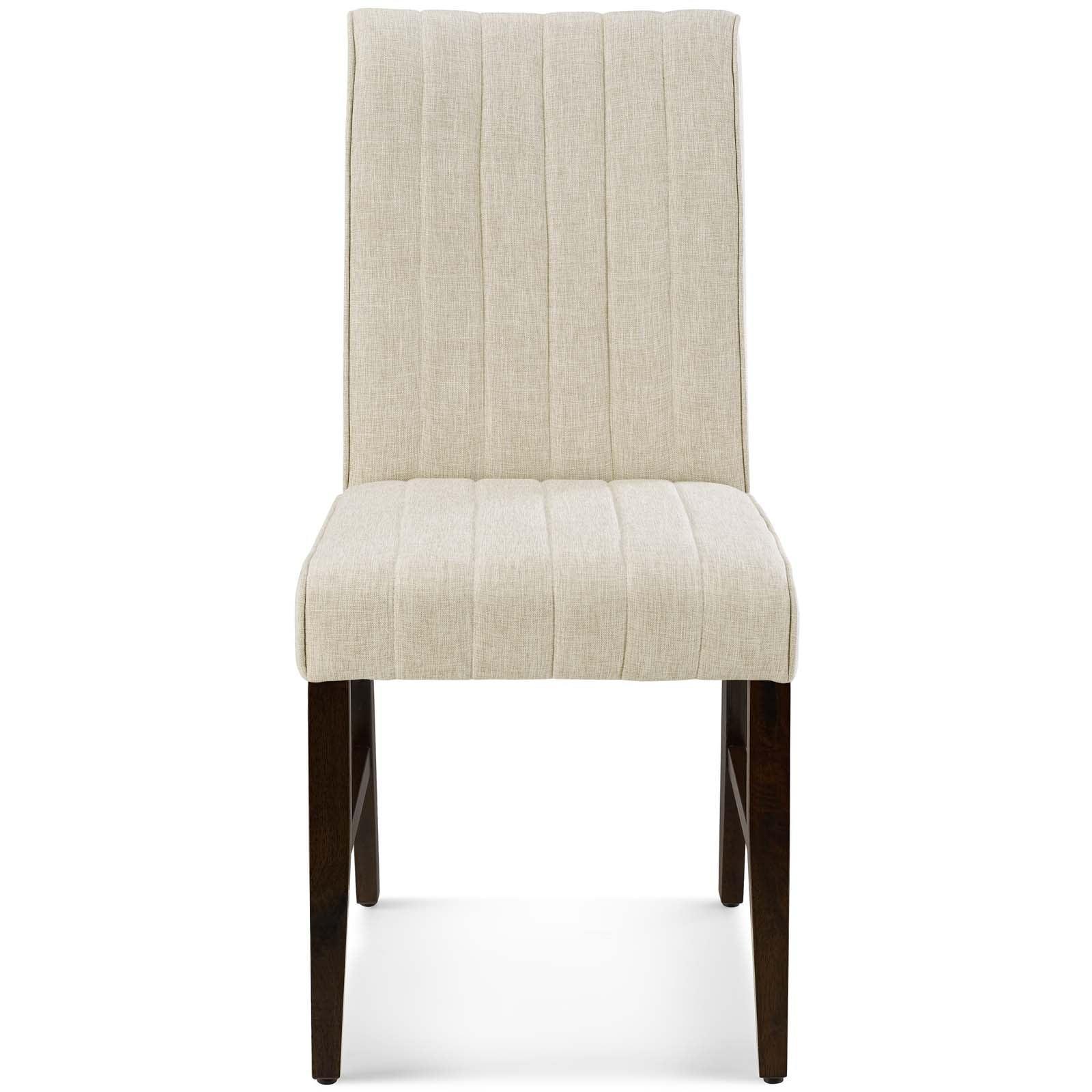 Modway Motivate Channel Tufted Upholstered Fabric Dining Chair Set of 2 FredCo