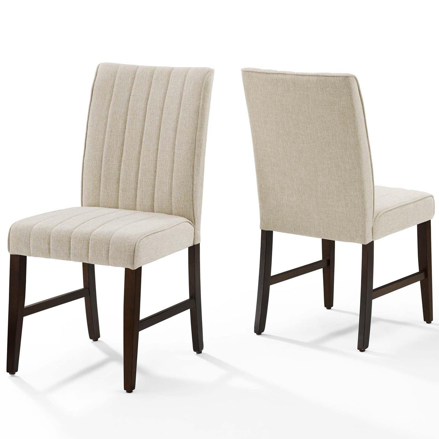 Modway Motivate Channel Tufted Upholstered Fabric Dining Chair Set of 2 FredCo