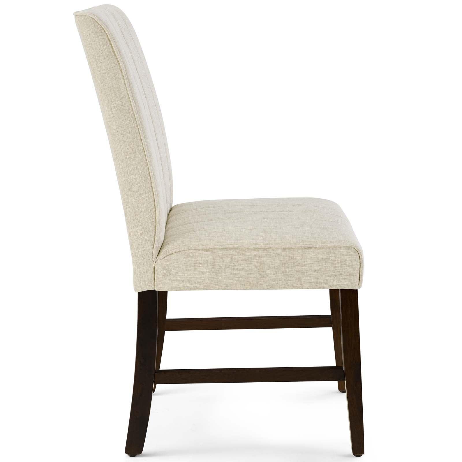 Modway Motivate Channel Tufted Upholstered Fabric Dining Chair Set of 2 FredCo