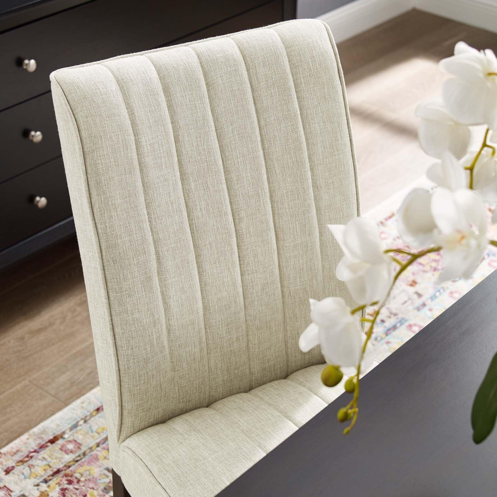 Modway Motivate Channel Tufted Upholstered Fabric Dining Chair Set of 2 FredCo