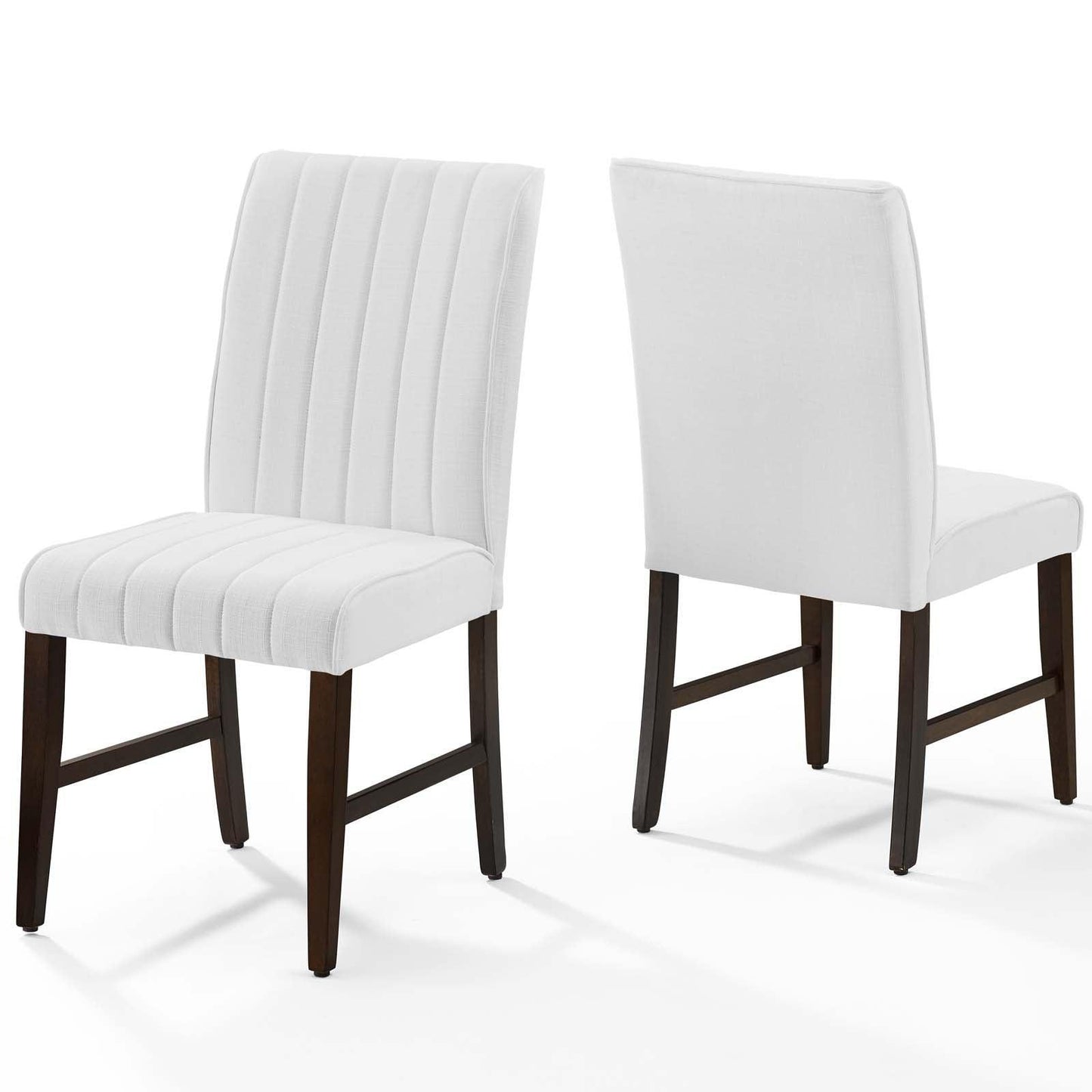 Modway Motivate Channel Tufted Upholstered Fabric Dining Chair Set of 2 FredCo