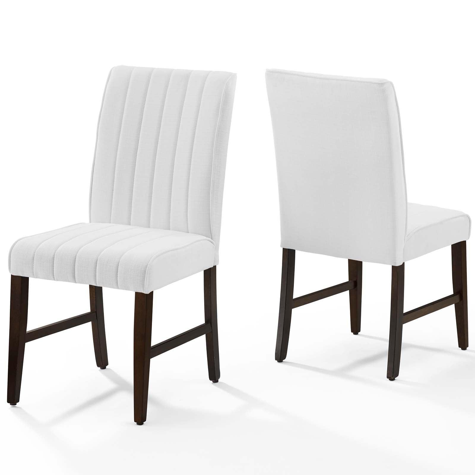 Modway Motivate Channel Tufted Upholstered Fabric Dining Chair Set of 2 FredCo