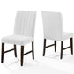 Modway Motivate Channel Tufted Upholstered Fabric Dining Chair Set of 2 FredCo