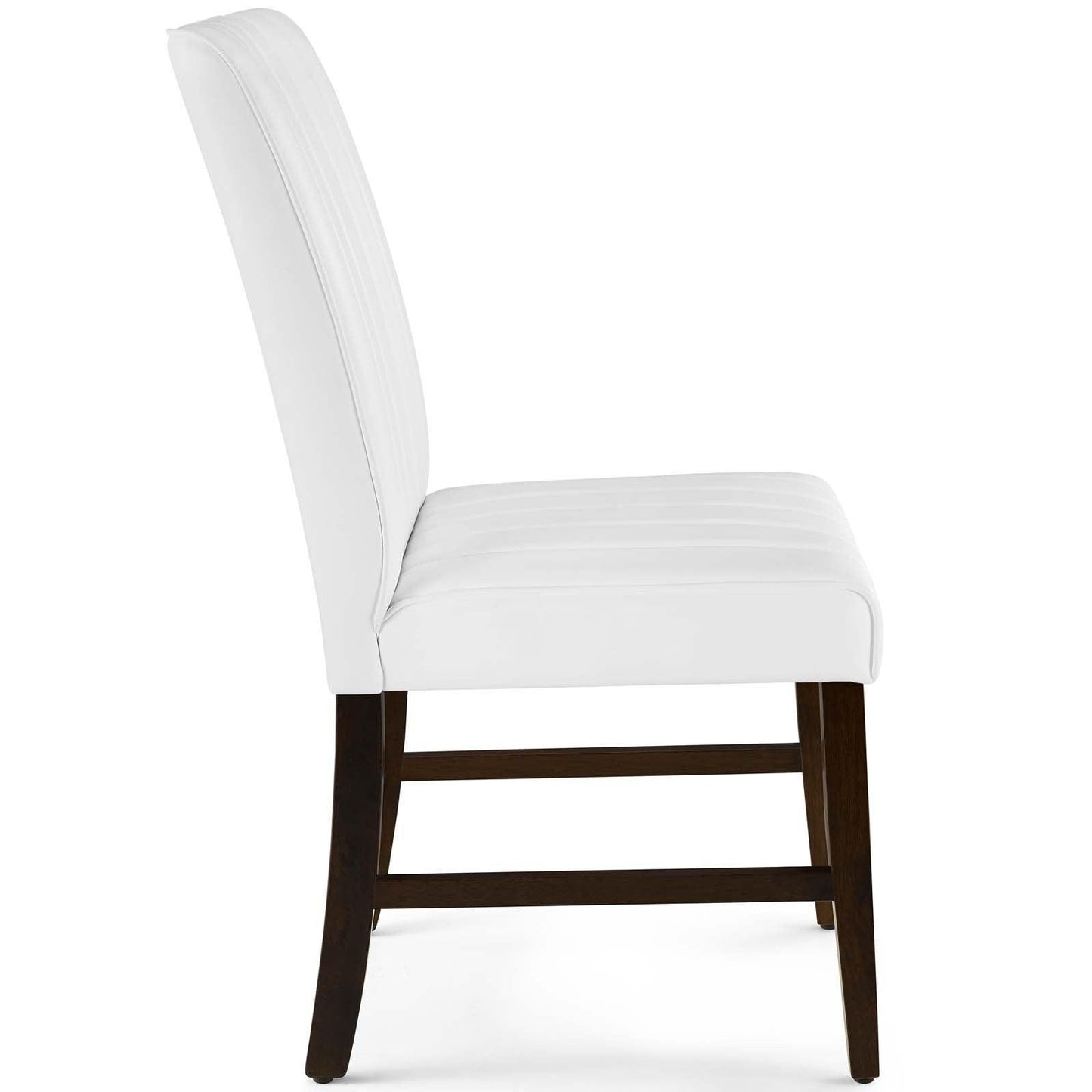 Modway Motivate Channel Tufted Upholstered Faux Leather Dining Chair Set of 2 FredCo