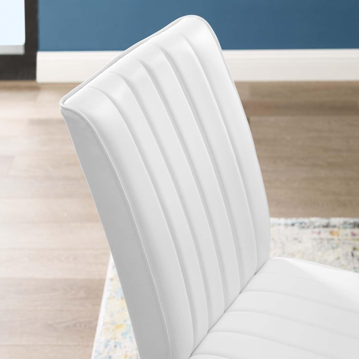 Modway Motivate Channel Tufted Upholstered Faux Leather Dining Chair Set of 2 FredCo