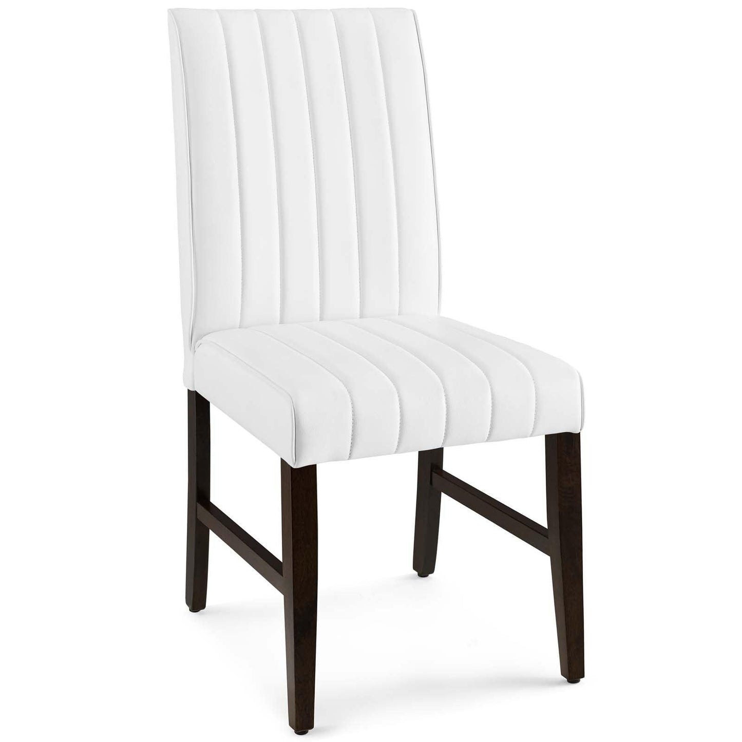 Modway Motivate Channel Tufted Upholstered Faux Leather Dining Chair Set of 2 FredCo