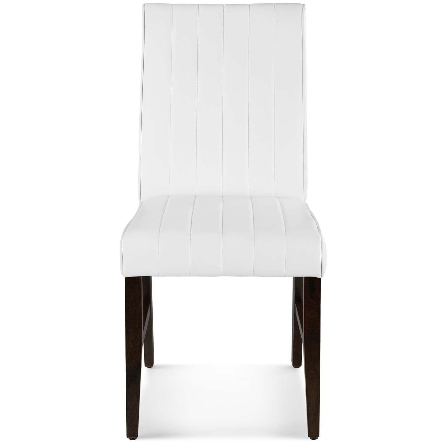 Modway Motivate Channel Tufted Upholstered Faux Leather Dining Chair Set of 2 FredCo