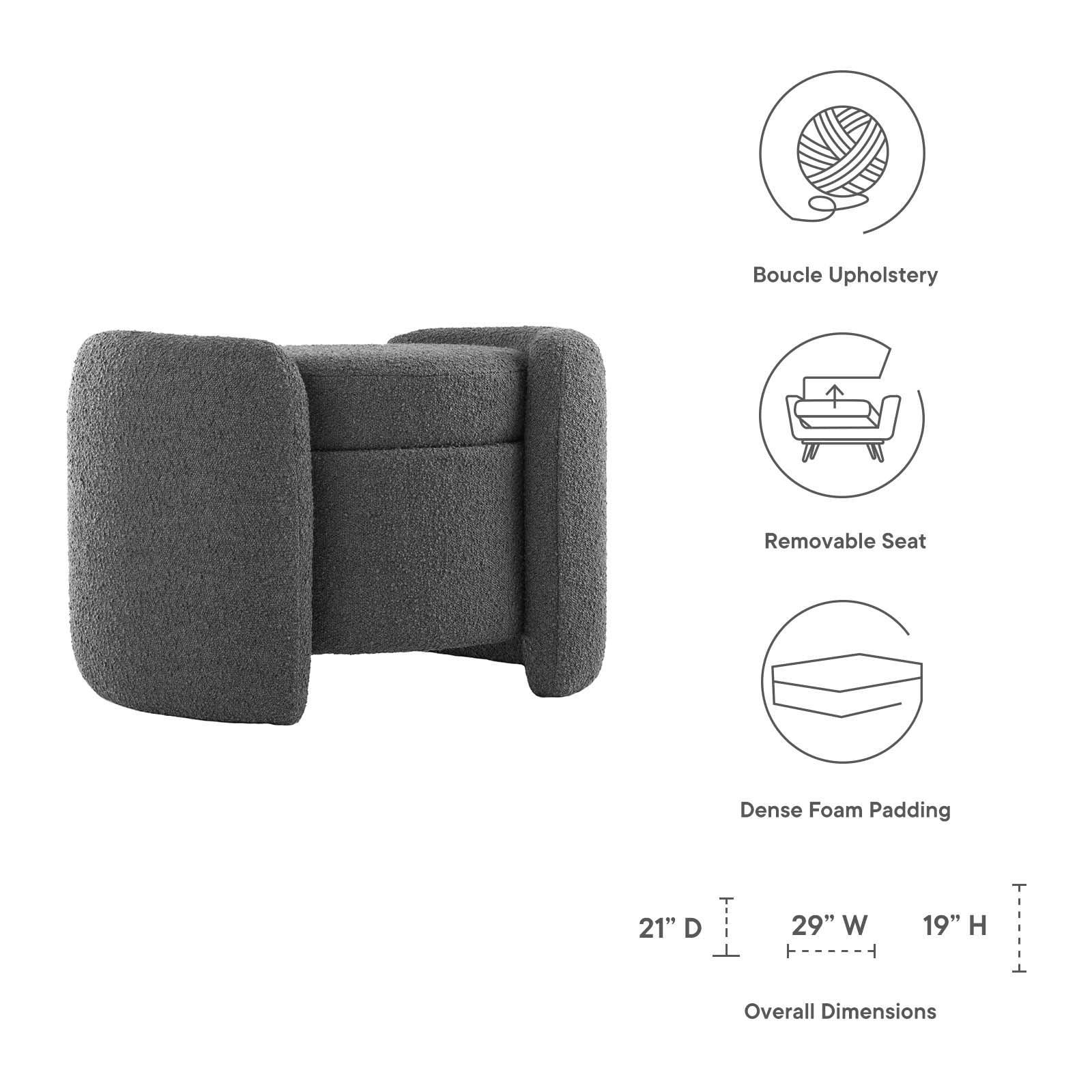 Modway Nebula Boucle Upholstered Ottoman FredCo