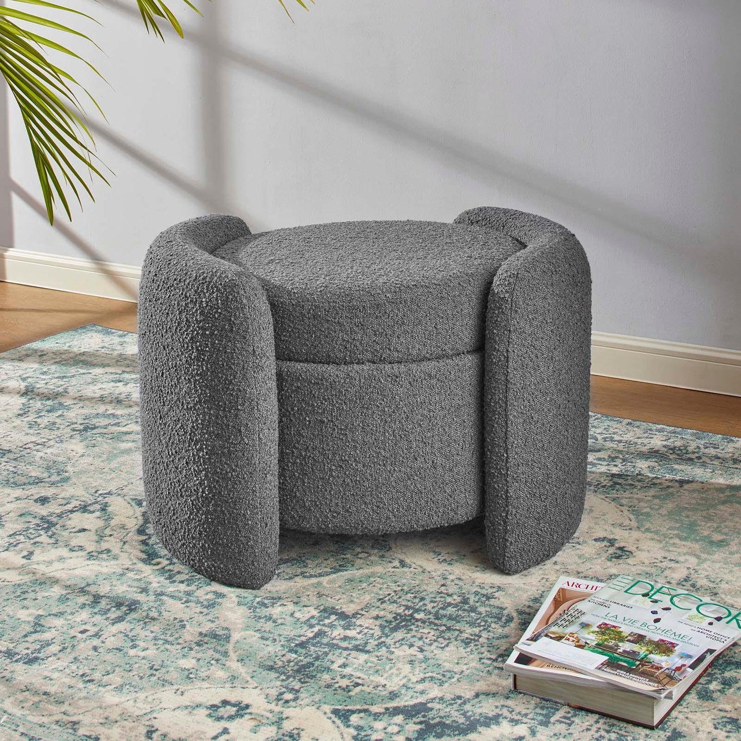 Modway Nebula Boucle Upholstered Ottoman FredCo