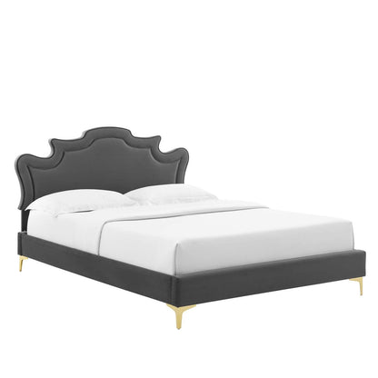 Modway Neena Performance Velvet Queen Bed FredCo