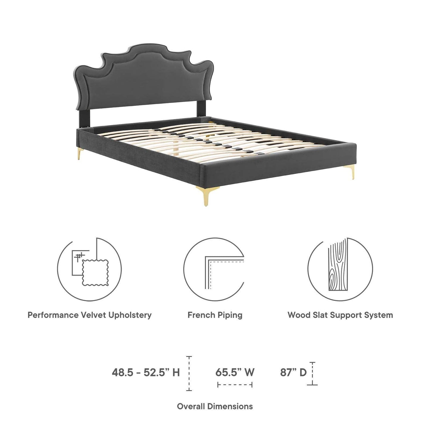 Modway Neena Performance Velvet Twin Bed FredCo
