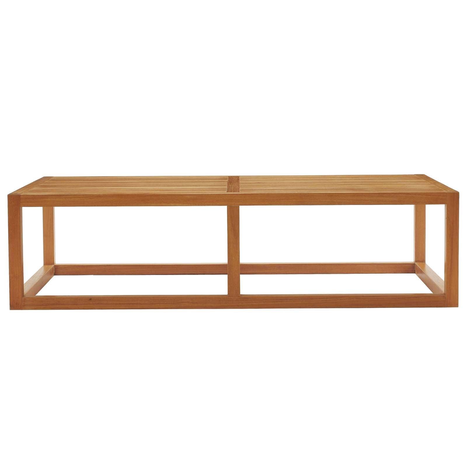 Modway Newbury Outdoor Patio Premium Grade A Teak Wood Coffee Table FredCo