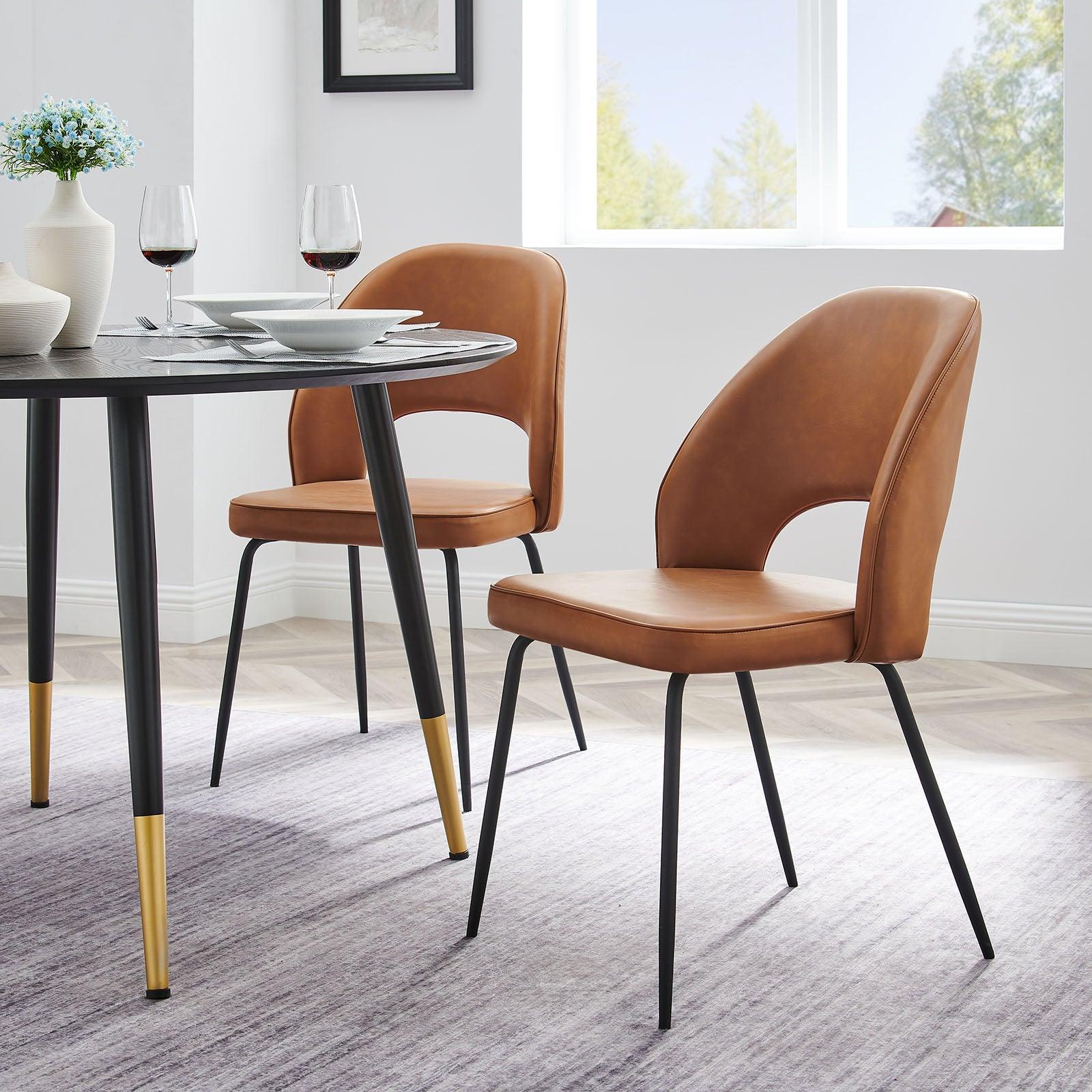 Modway Nico Vegan Leather Dining Chair Set of 2 FredCo