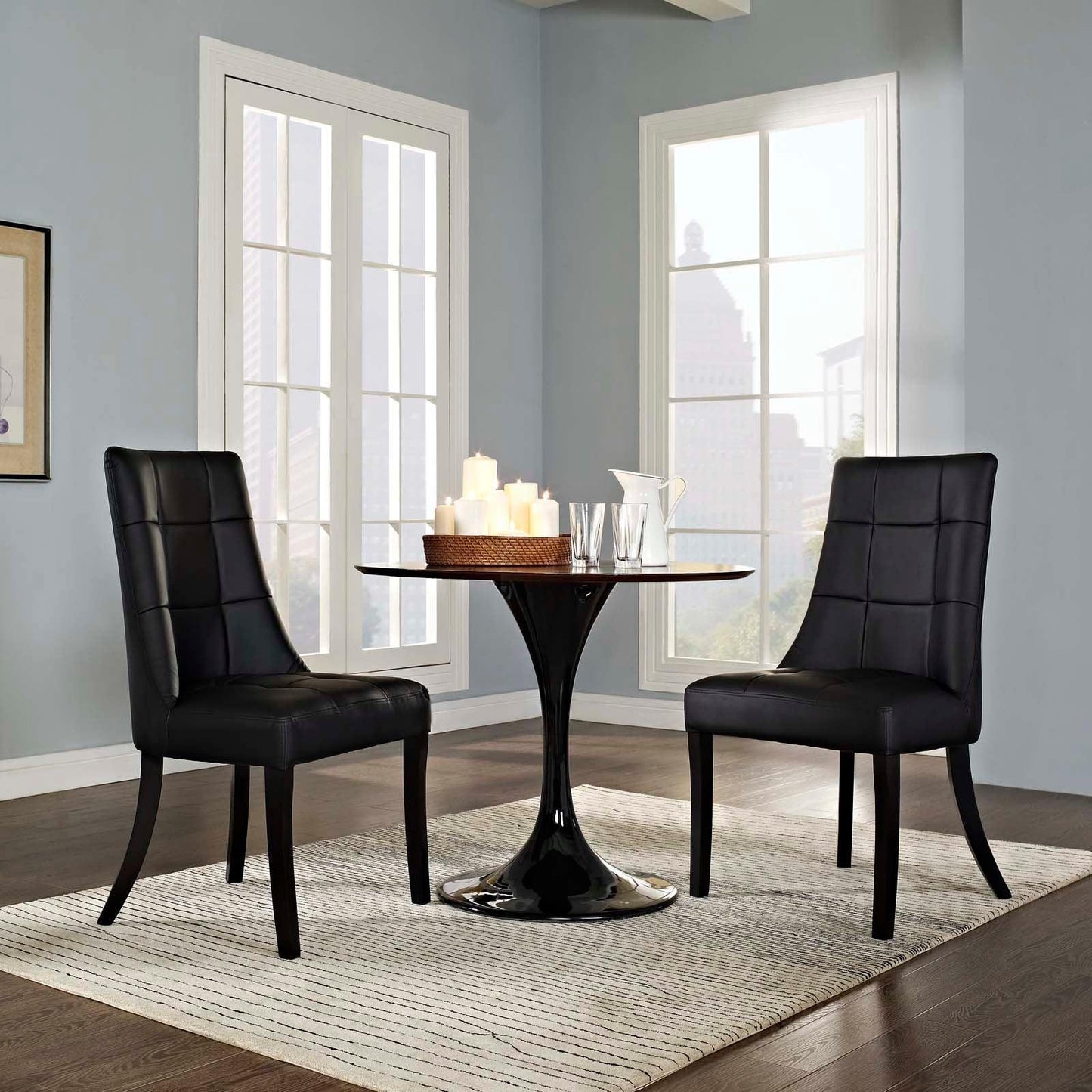 Modway Noblesse Dining Chair Vinyl Set of 2 FredCo