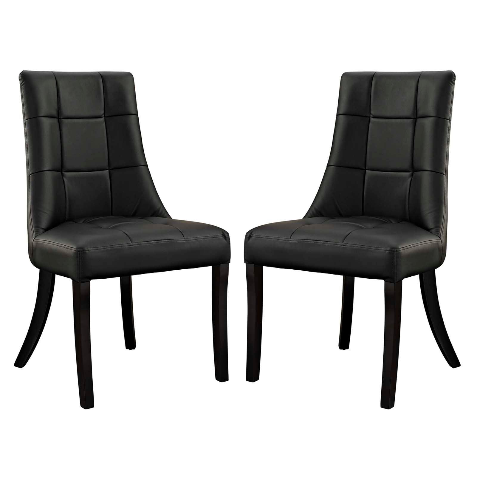Modway Noblesse Dining Chair Vinyl Set of 2 FredCo