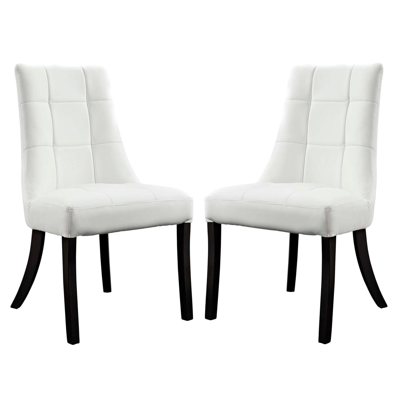 Modway Noblesse Dining Chair Vinyl Set of 2 FredCo