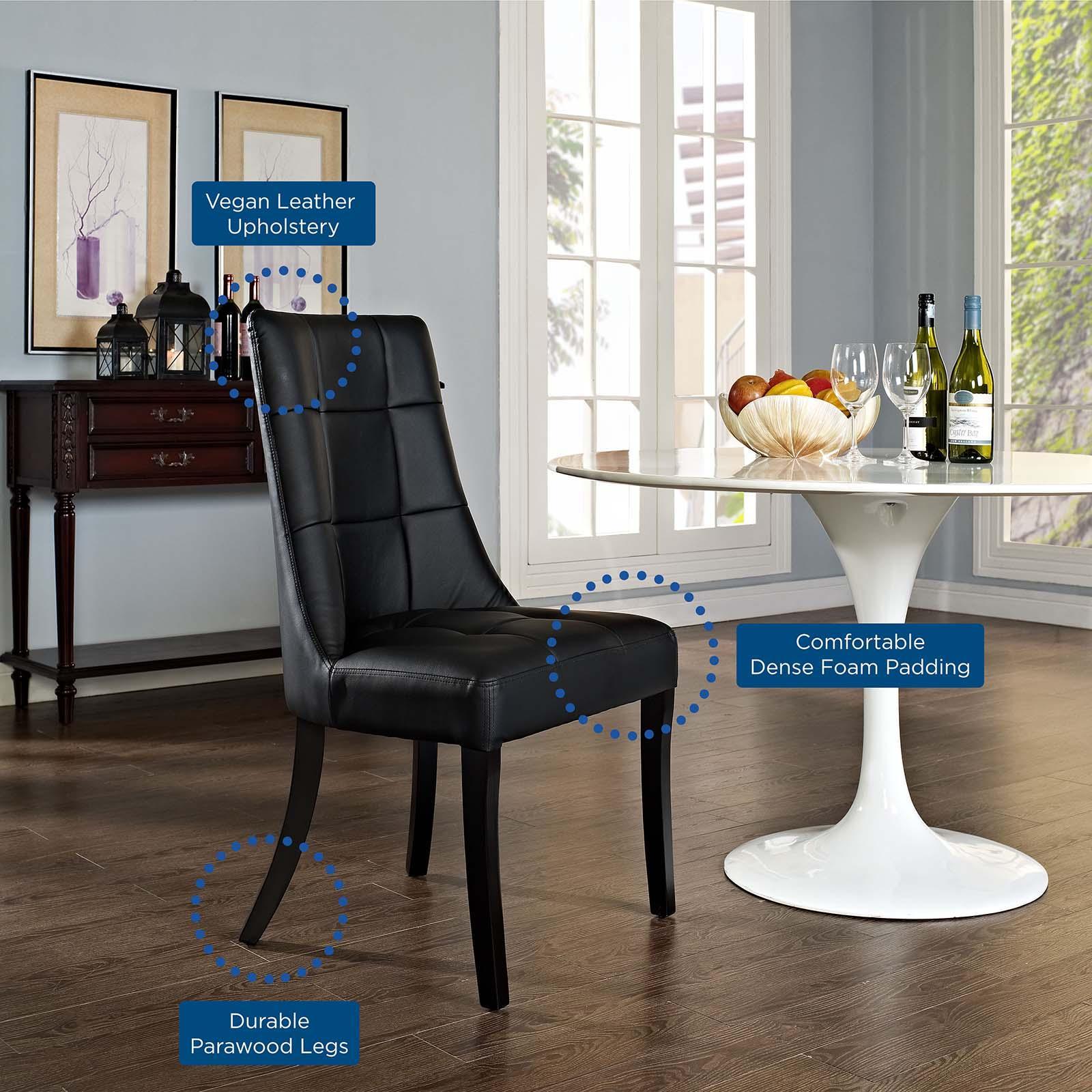 Modway Noblesse Dining Chair Vinyl Set of 2 FredCo