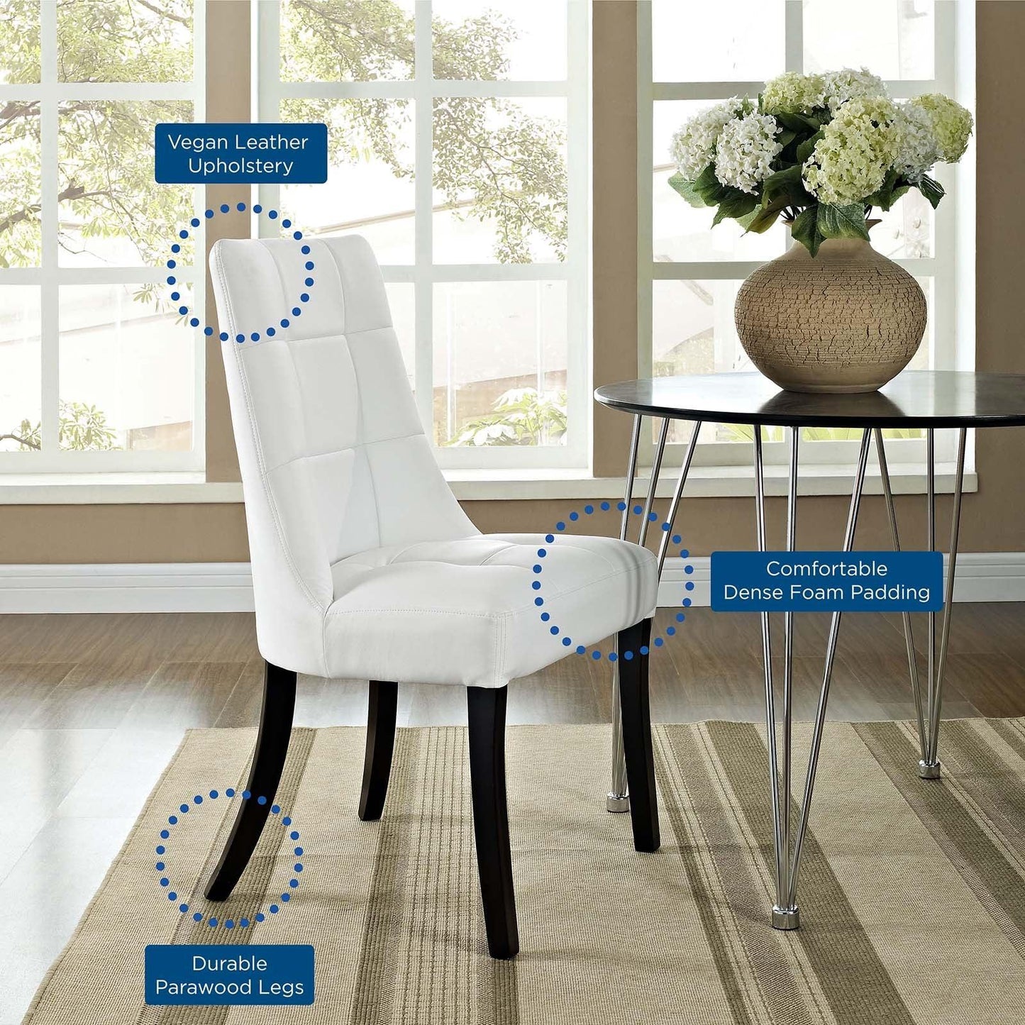 Modway Noblesse Dining Vinyl Side Chair FredCo