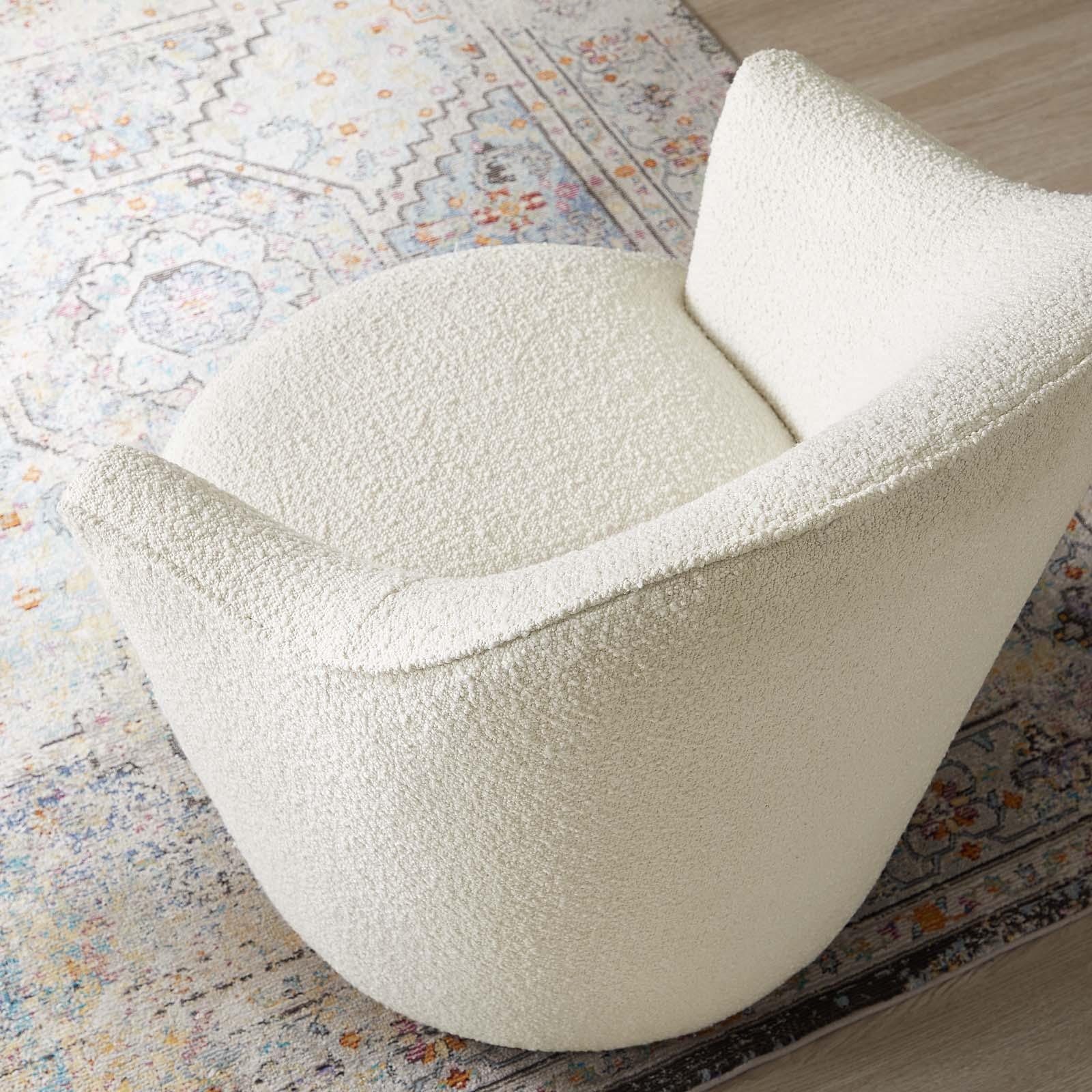 Modway Nora Boucle Upholstered Swivel Chair FredCo