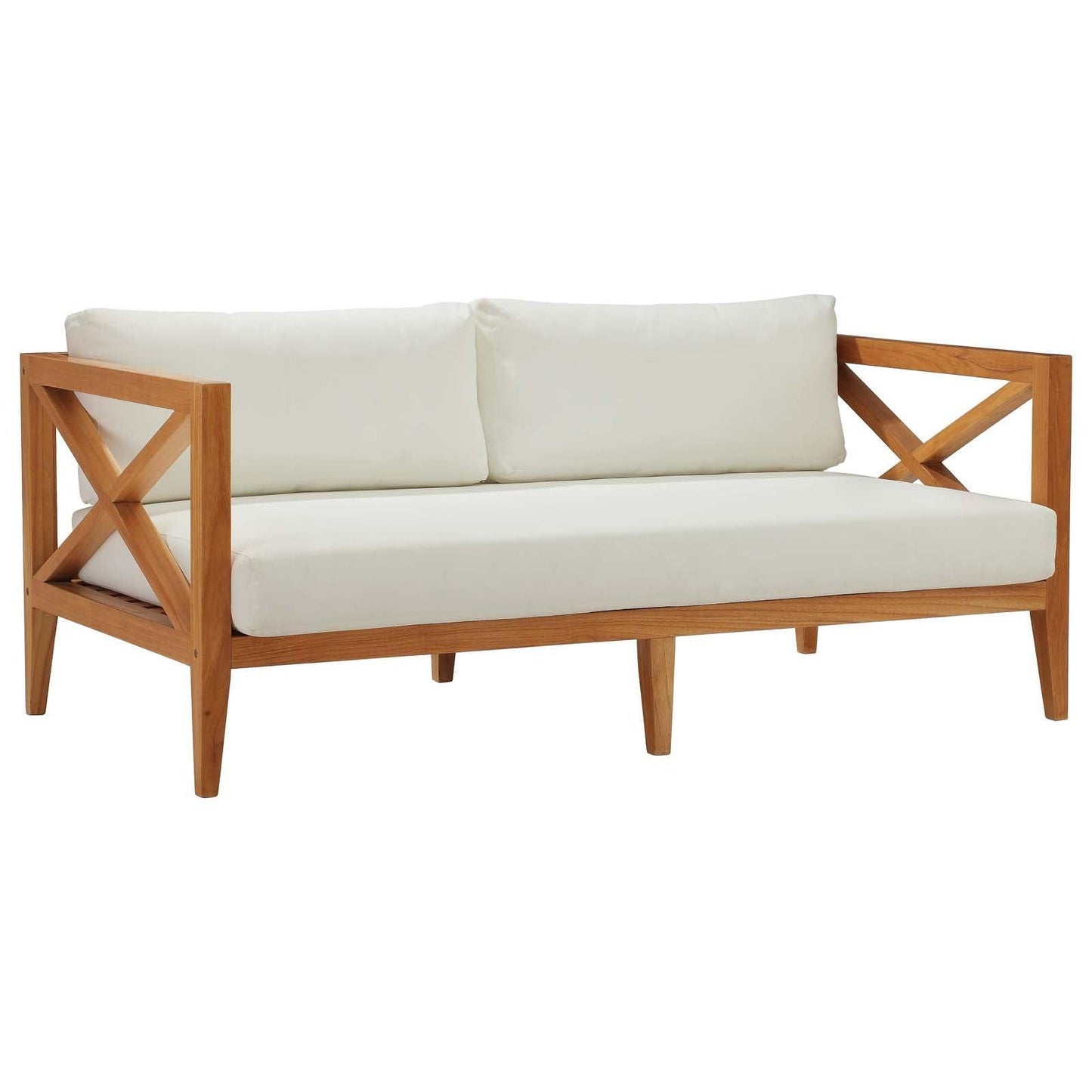 Modway Northlake Outdoor Patio Premium Grade A Teak Wood Sofa FredCo