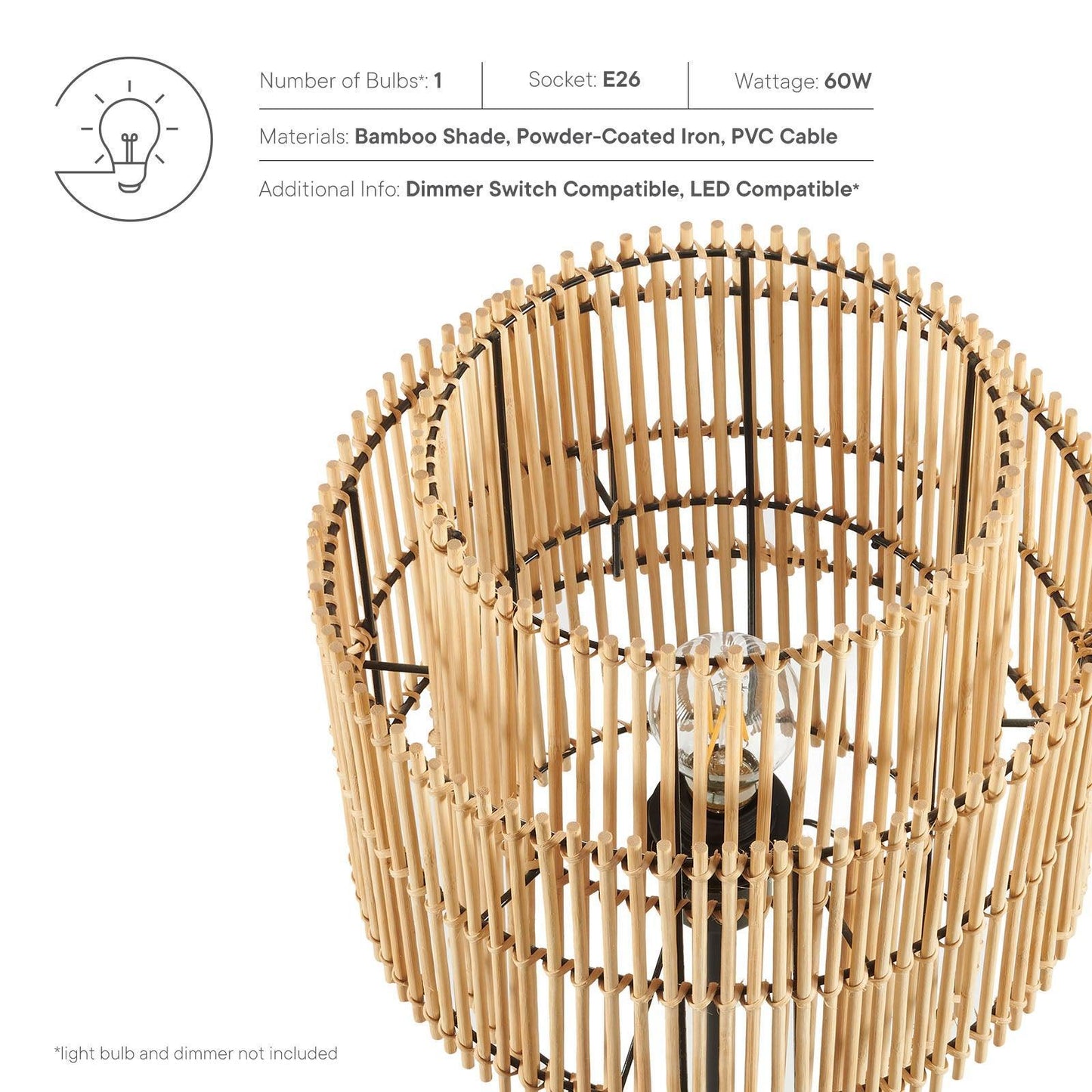 Modway Nourish Bamboo Floor Lamp FredCo