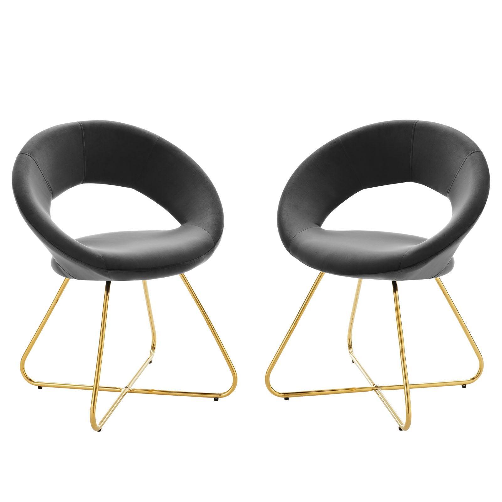 Modway Nouvelle Performance Velvet Dining Chair Set of 2 FredCo