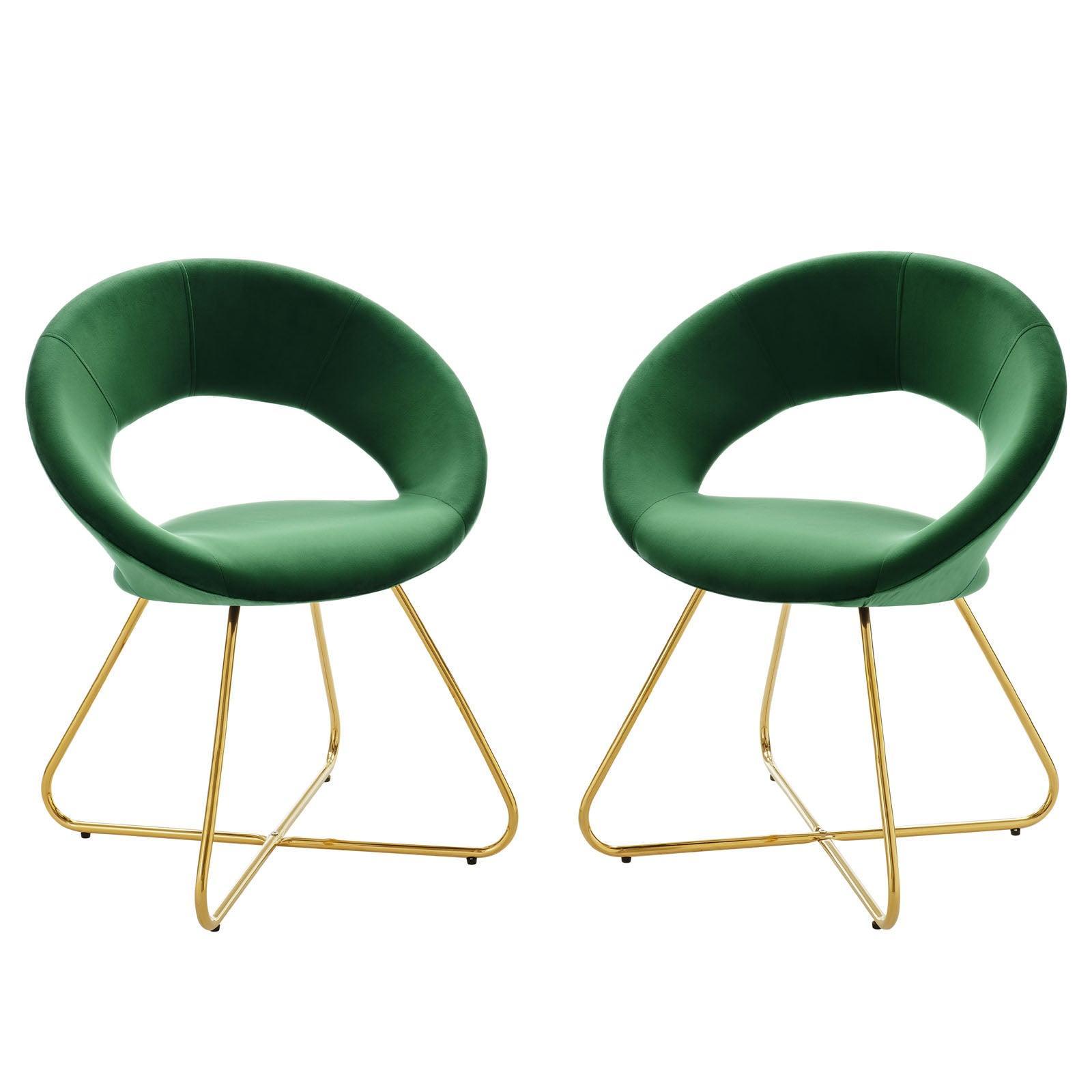 Modway Nouvelle Performance Velvet Dining Chair Set of 2 FredCo