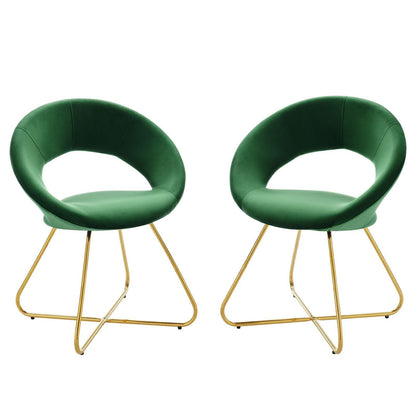 Modway Nouvelle Performance Velvet Dining Chair Set of 2 FredCo
