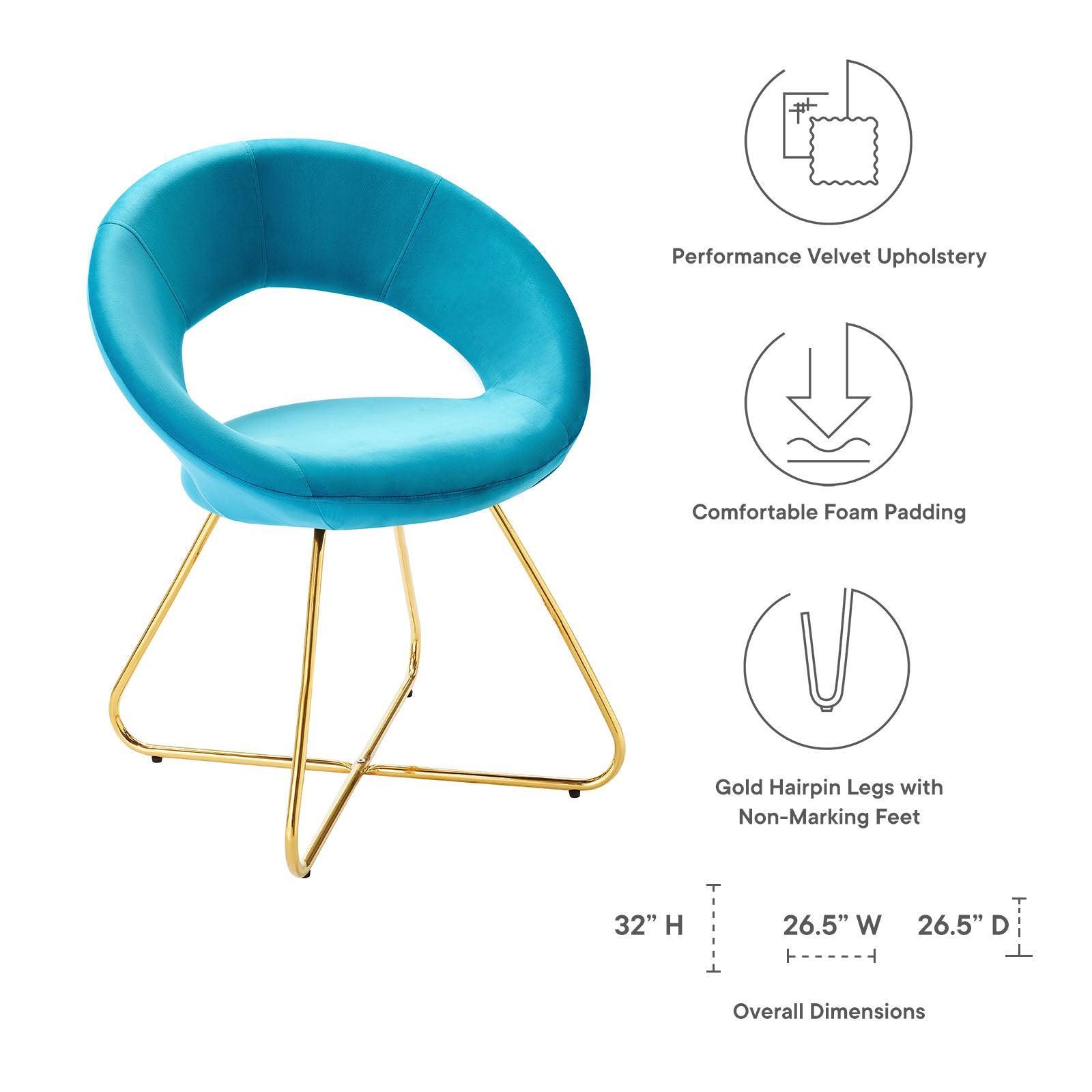 Modway Nouvelle Performance Velvet Dining Chair Set of 2 FredCo