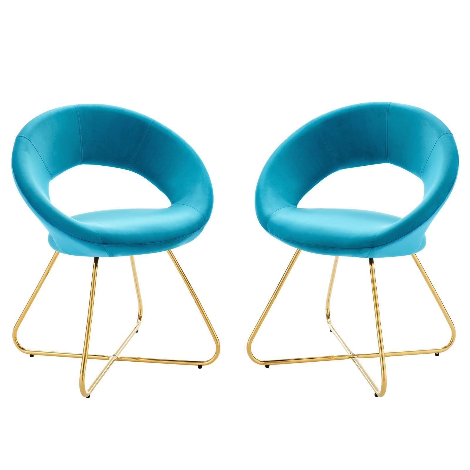 Modway Nouvelle Performance Velvet Dining Chair Set of 2 FredCo