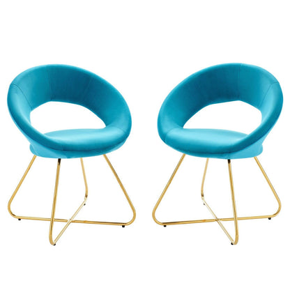 Modway Nouvelle Performance Velvet Dining Chair Set of 2 FredCo
