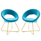 Modway Nouvelle Performance Velvet Dining Chair Set of 2 FredCo