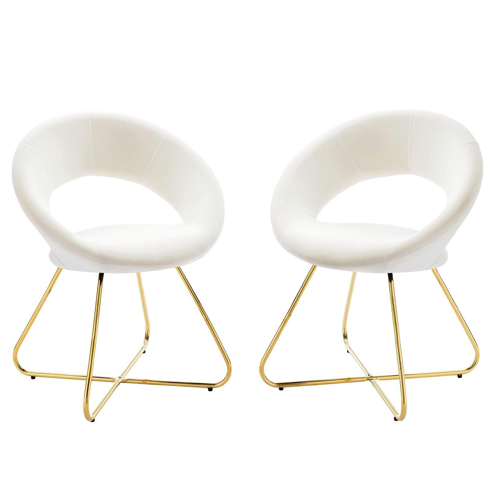 Modway Nouvelle Performance Velvet Dining Chair Set of 2 FredCo
