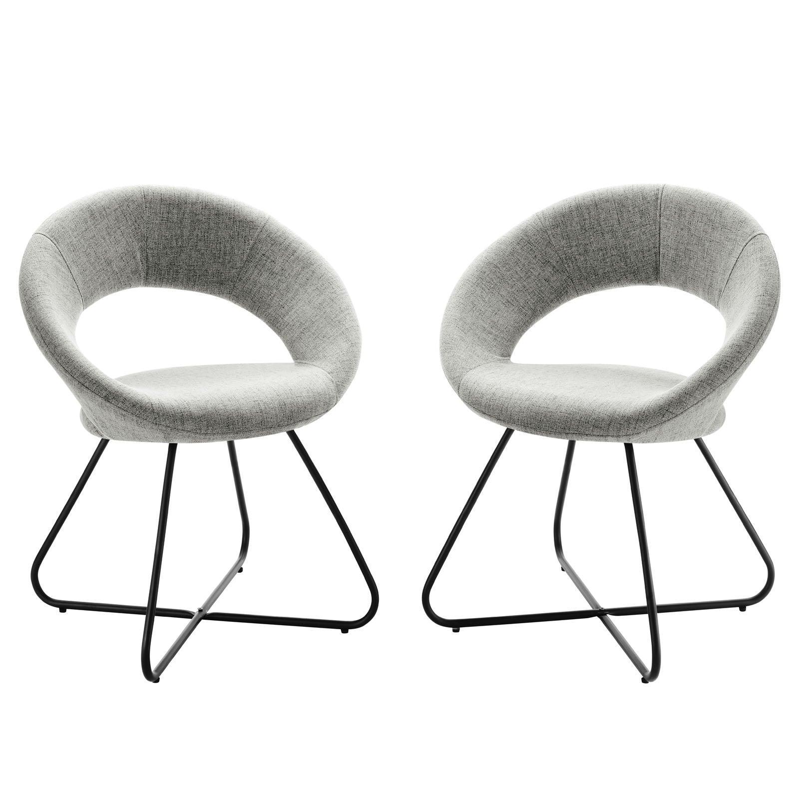 Modway Nouvelle Upholstered Fabric Dining Chair Set of 2 FredCo