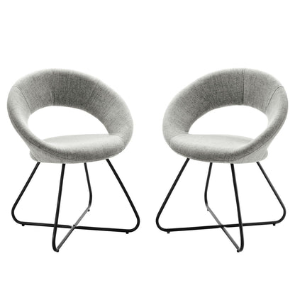 Modway Nouvelle Upholstered Fabric Dining Chair Set of 2 FredCo
