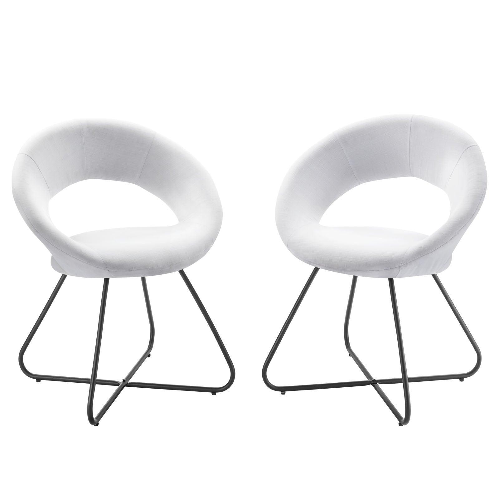 Modway Nouvelle Upholstered Fabric Dining Chair Set of 2 FredCo